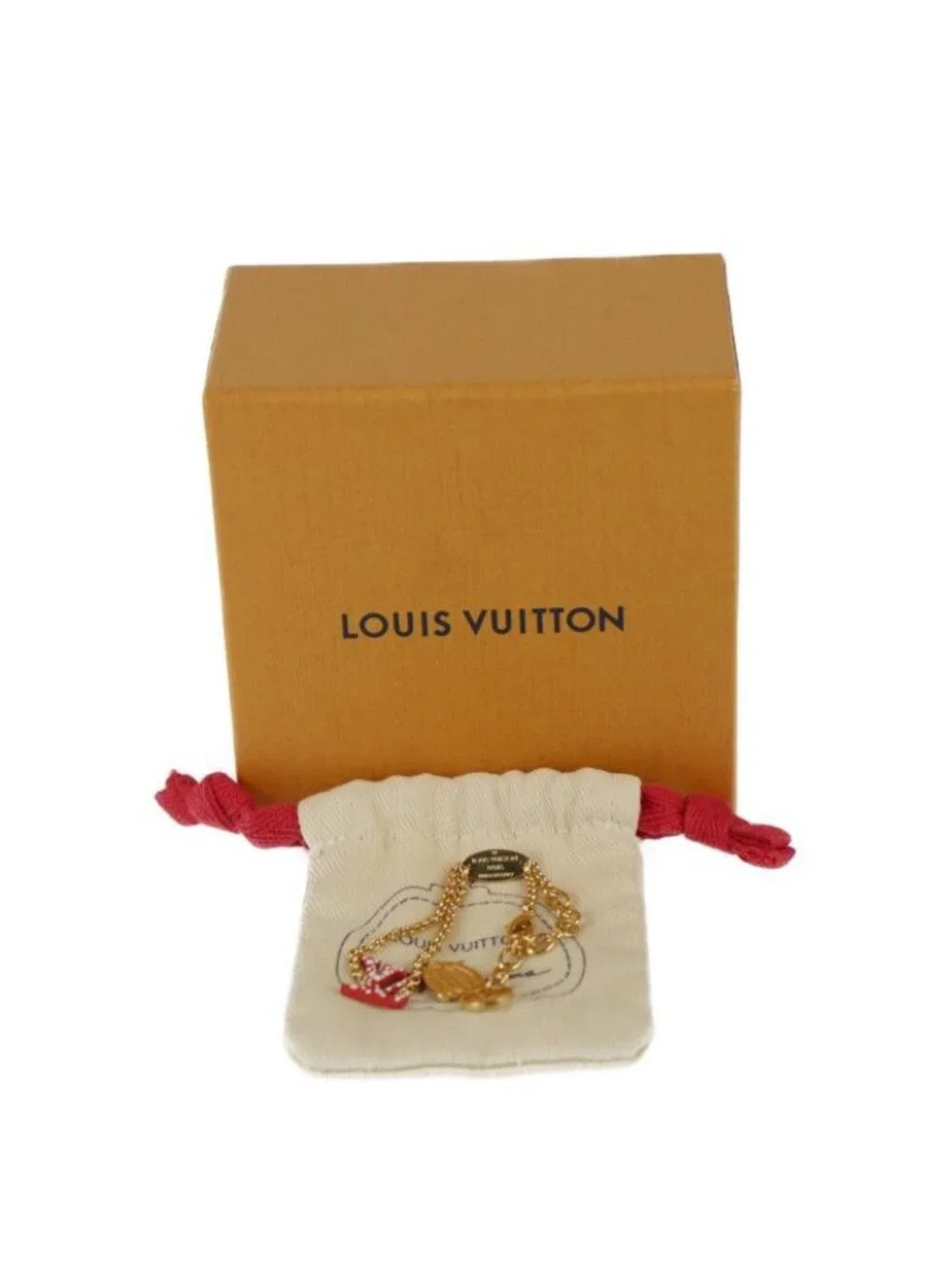 Louis Vuitton Bracelet Iconic Infinity Dot M0970 A Metal Gold Red Yayoi Kusama